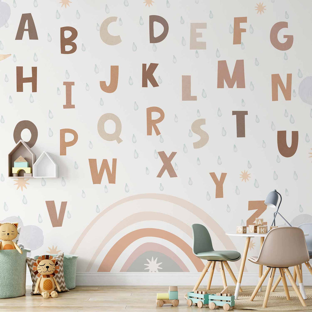 Wall Mural Letters in Soft Colours