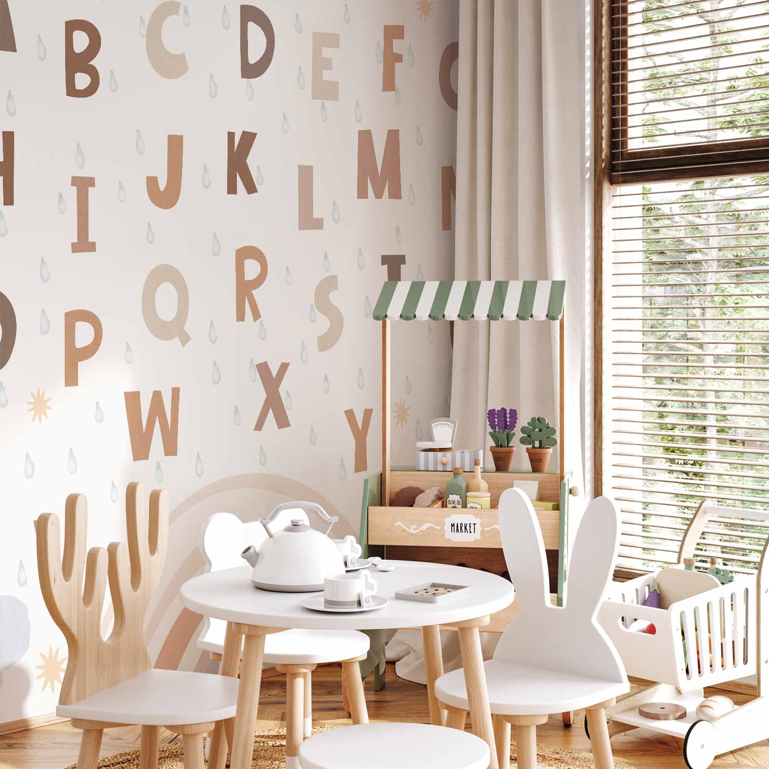 Soft Color Alphabet Wall Mural