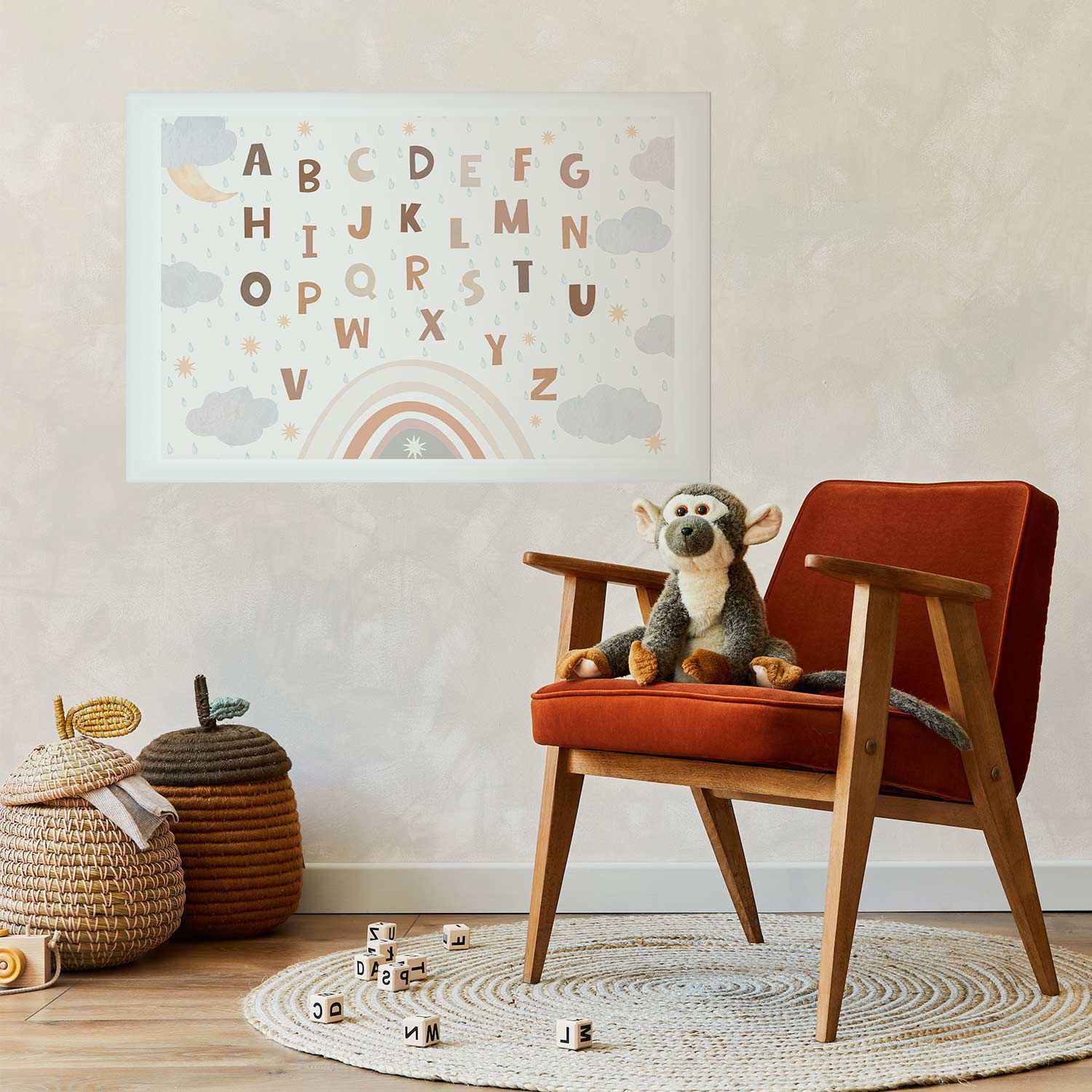 Muted Alphabet Letters Poster