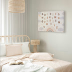 Rainbow Alphabet Clouds Kids Canvas Print