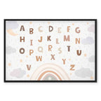 Rainbow Alphabet Clouds Kids Canvas Print
