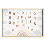 Rainbow Alphabet Clouds Kids Canvas Print