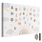 Rainbow Alphabet Clouds Kids Canvas Print