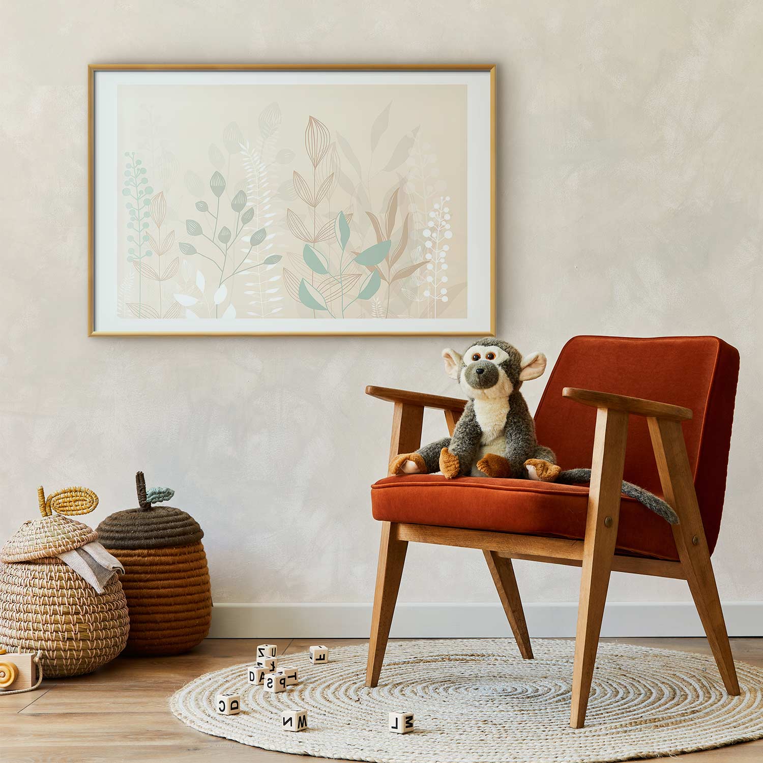 Pastel Beige Meadow Nature Poster