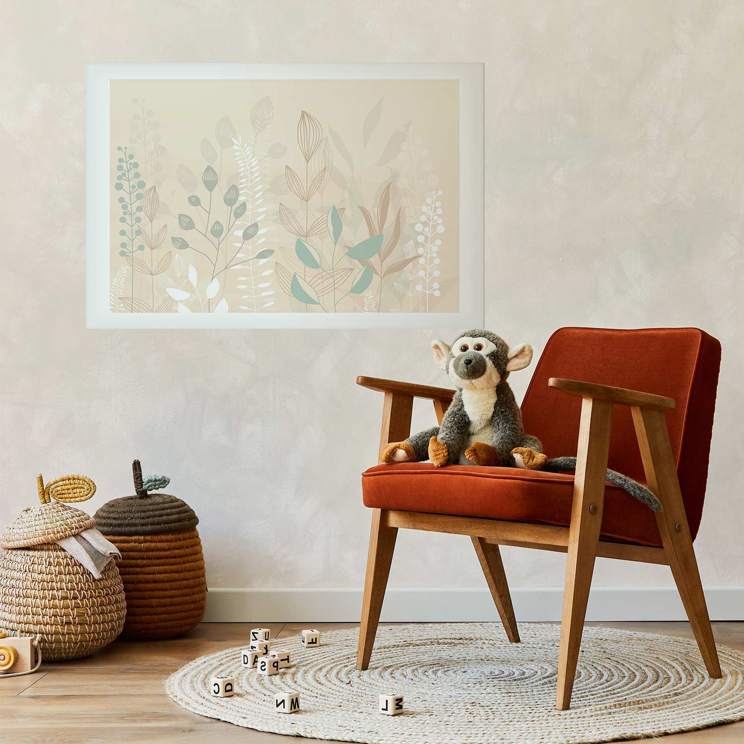 Pastel Beige Meadow Nature Poster