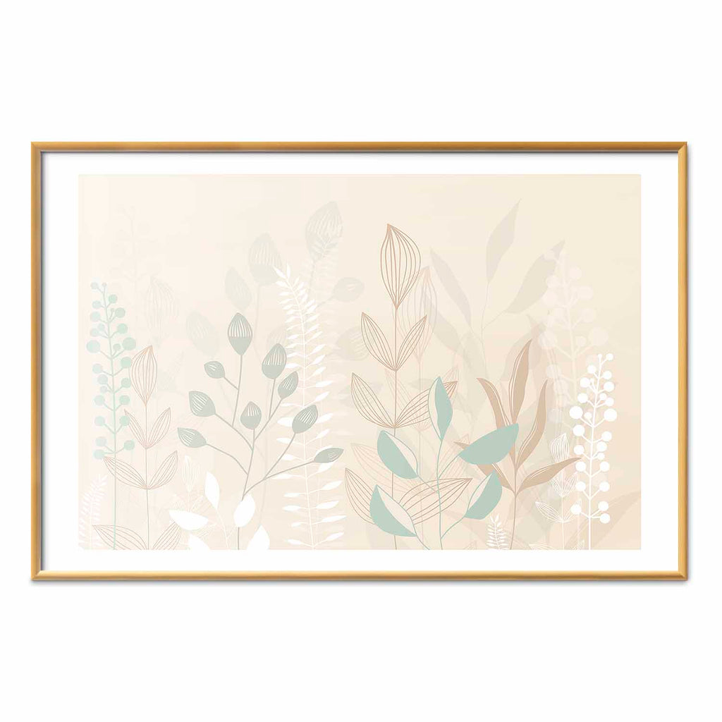 Pastel Beige Meadow Nature Poster
