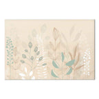 Pastel Meadow Plants Beige Canvas Print