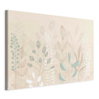 Canvas Print Morning in the Meadow - Pastel Plants on Beige Background