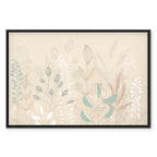 Pastel Meadow Plants Beige Canvas Print