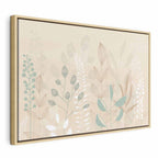 Canvas Print Morning in the Meadow - Pastel Plants on Beige Background