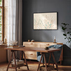 Canvas Print Morning in the Meadow - Pastel Plants on Beige Background