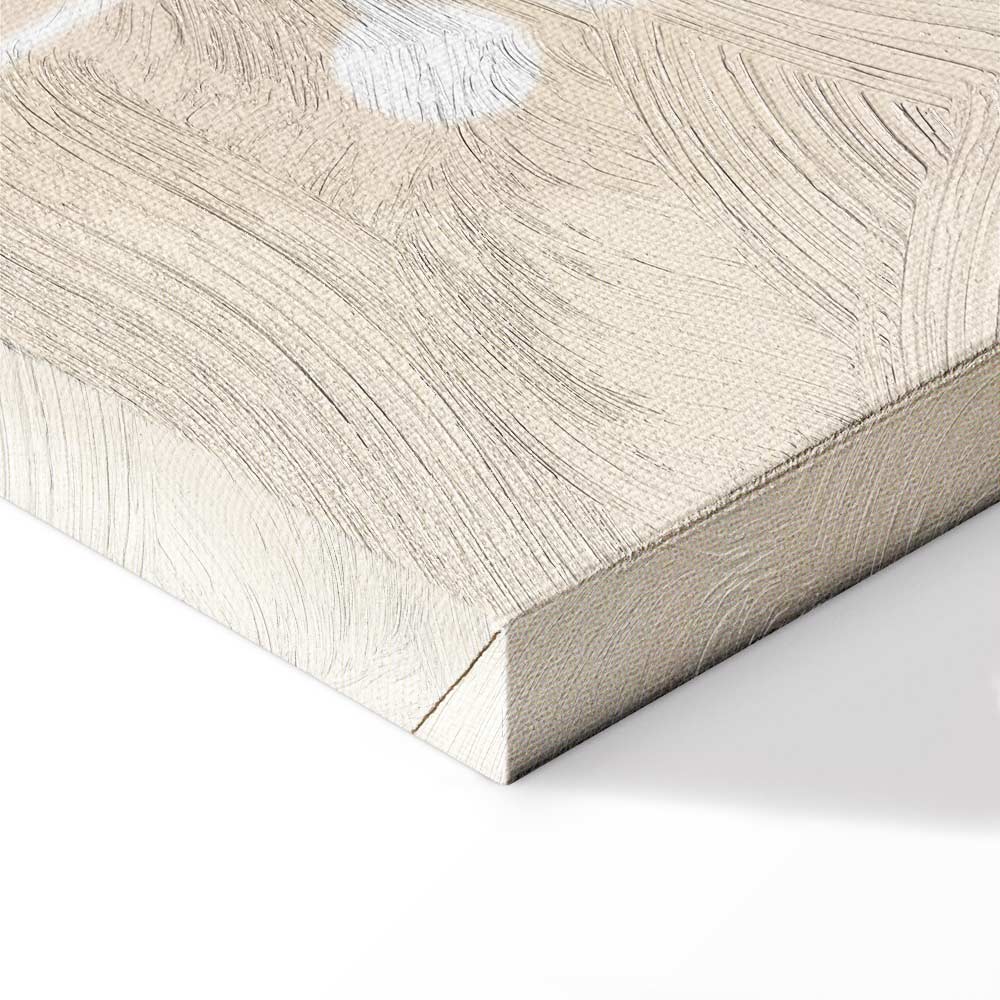 Pastel Meadow Plants Beige Canvas Print