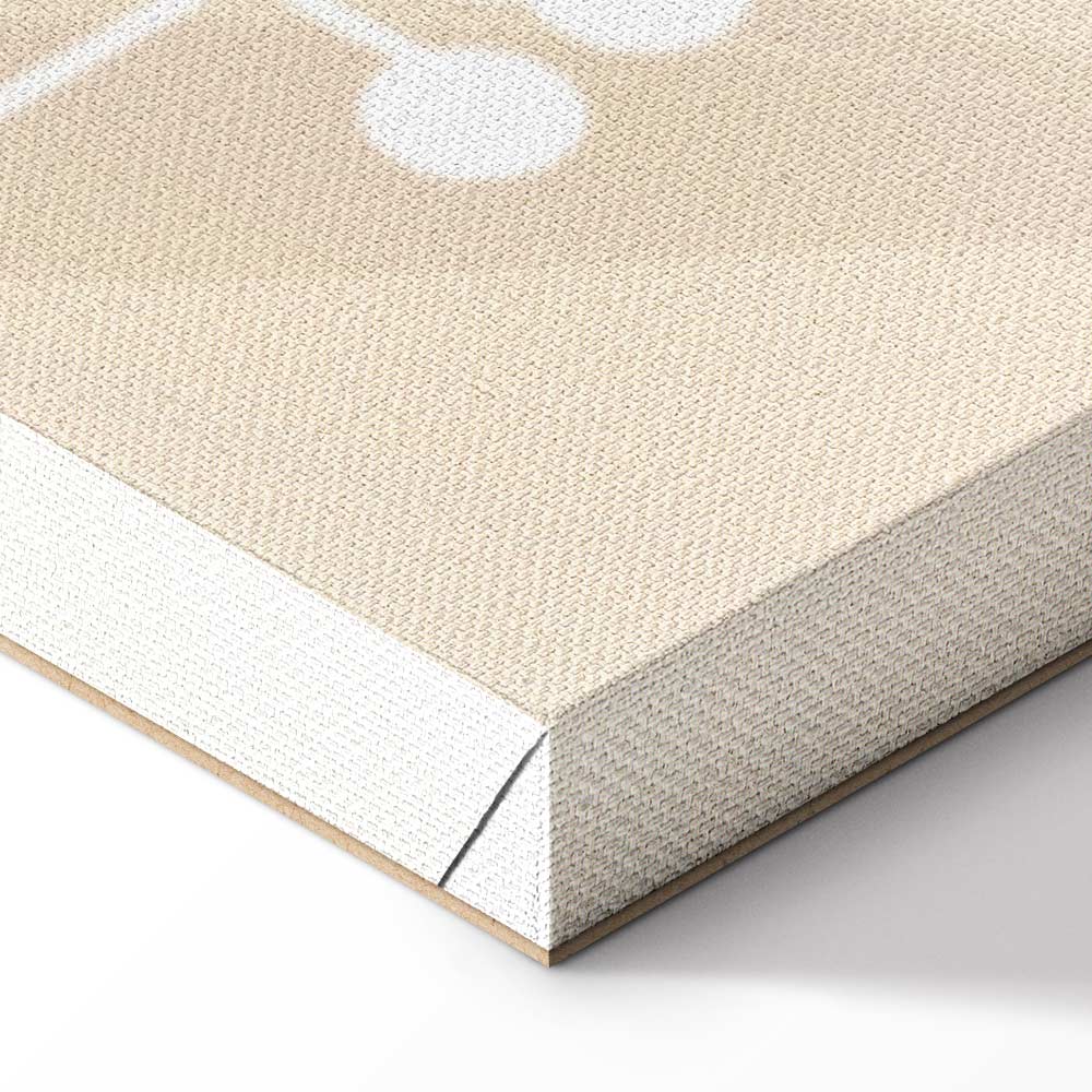 Pastel Meadow Plants Beige Canvas Print