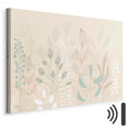 Pastel Meadow Plants Beige Canvas Print