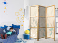 Pastel Meadow Plants 3-Panel Japanese Room Divider