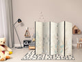 Pastel Meadow Plants Beige 5-Panel Room Divider