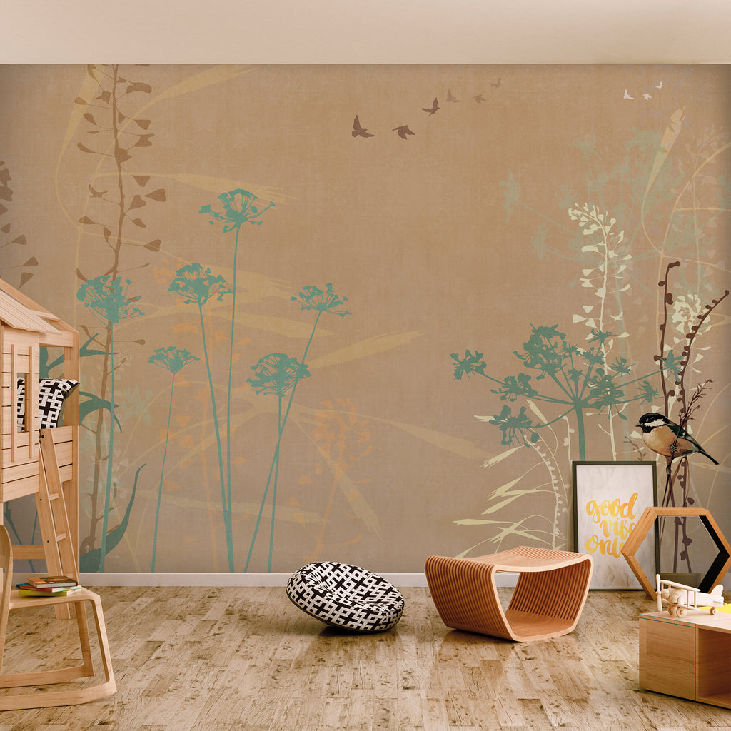 Wandbild Vogel auf der Wiese