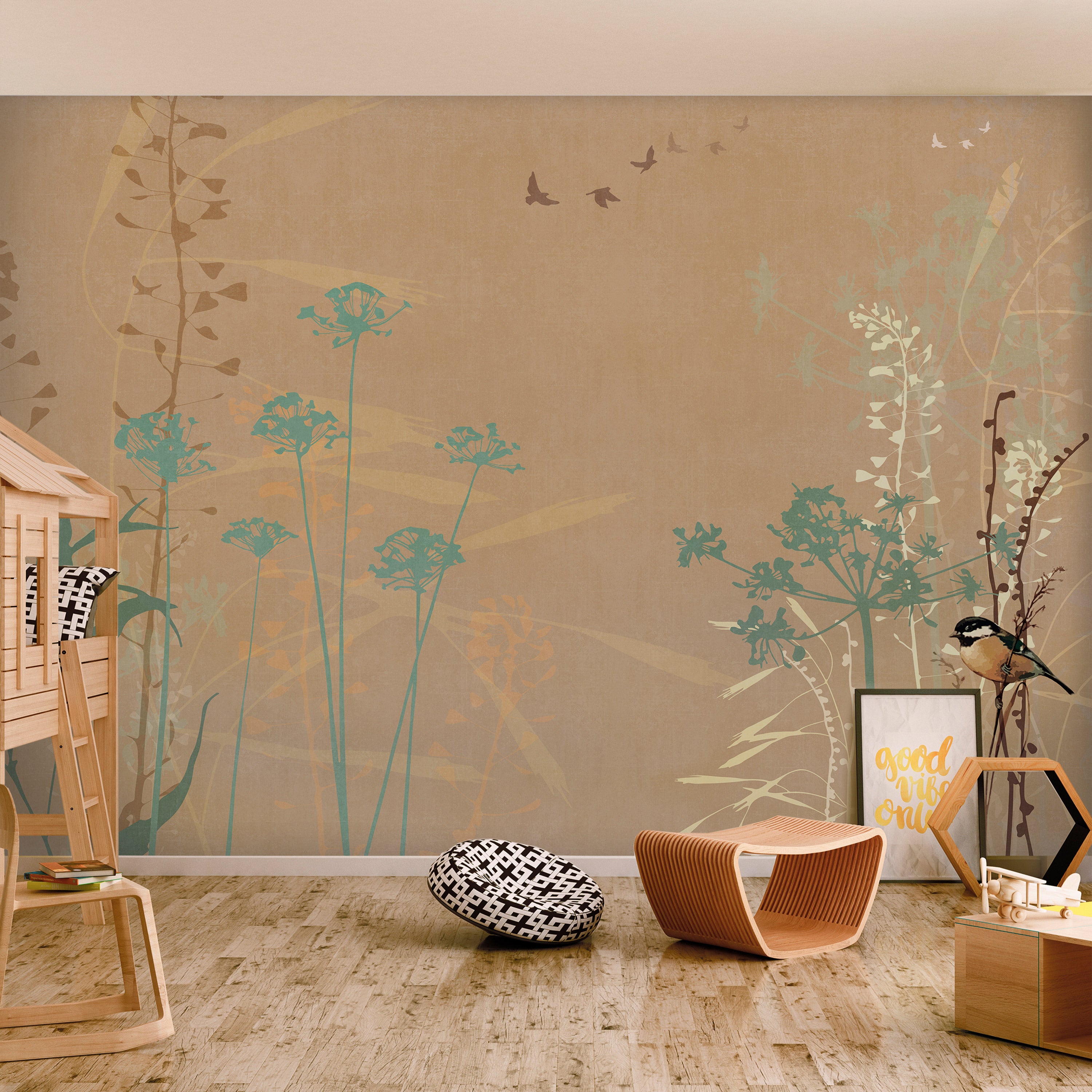 Wall Mural Bird in Meadow