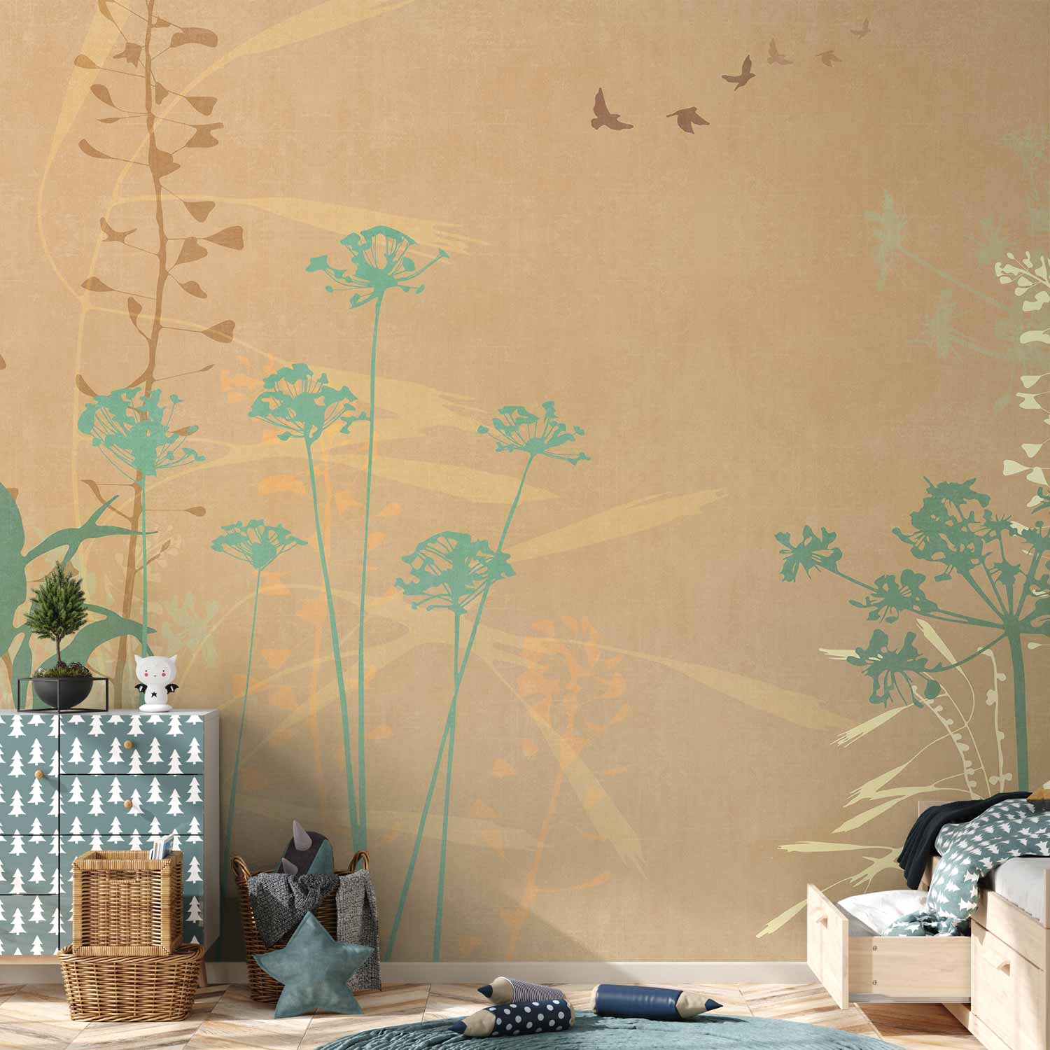 Wall Mural Bird in Meadow