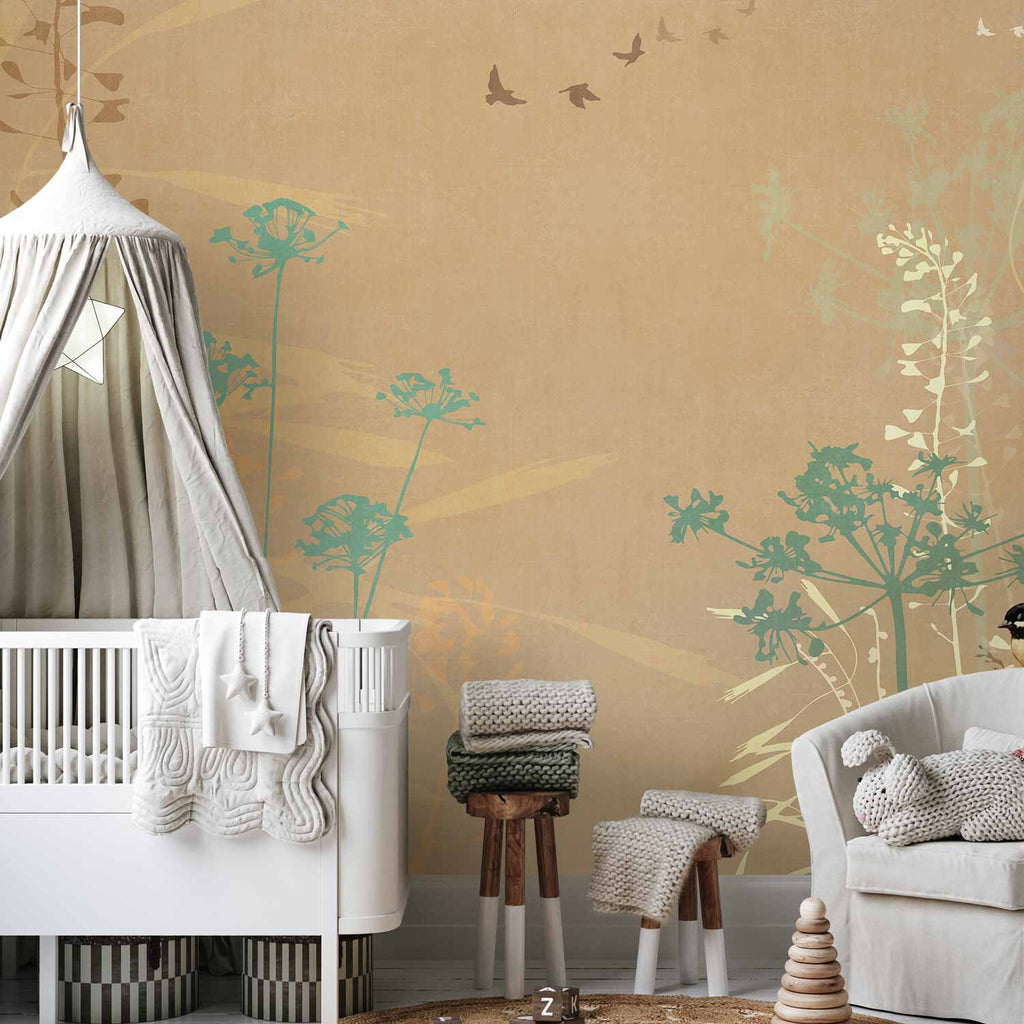 Wandbild Vogel auf der Wiese