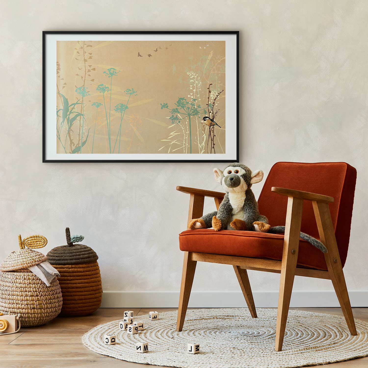 Bird on a Meadow Nature Poster