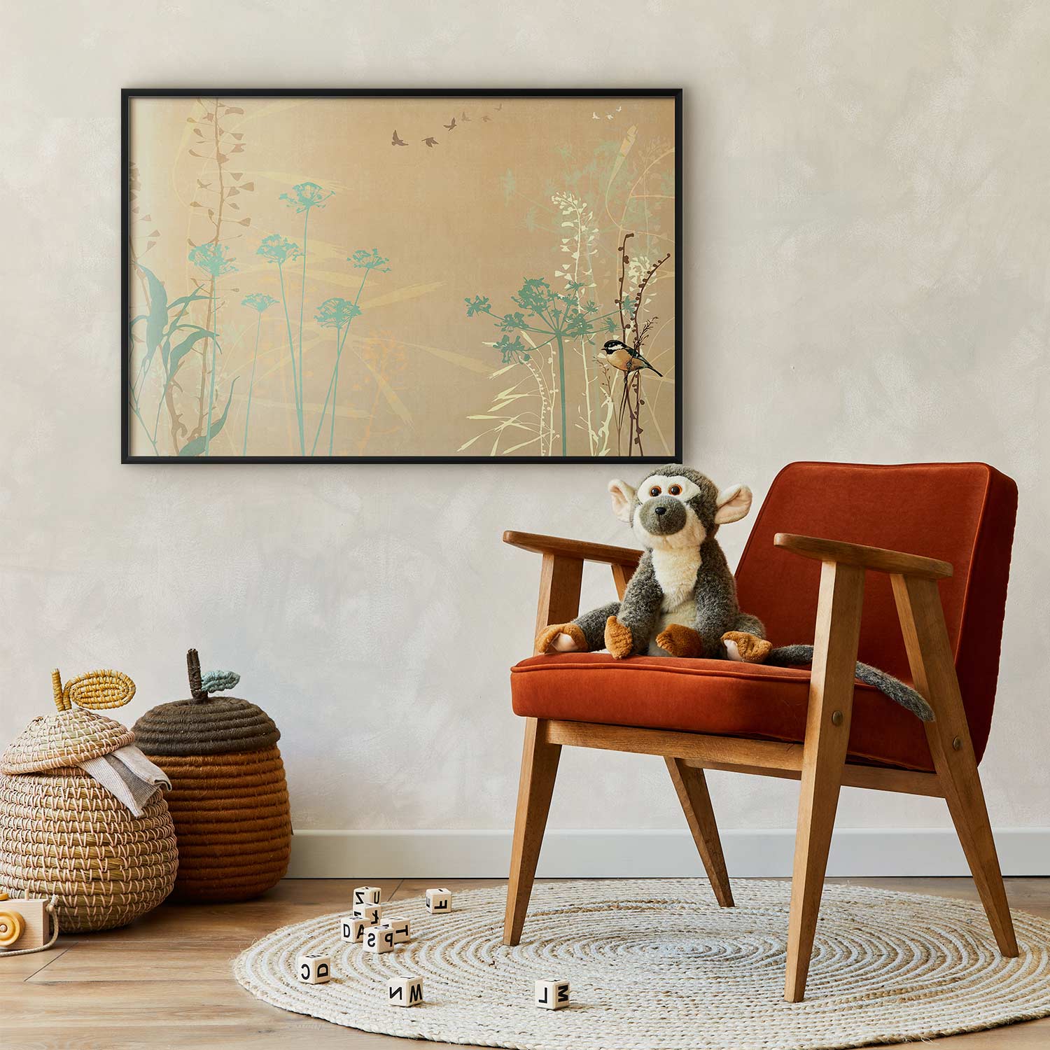 Bird on a Meadow Nature Poster