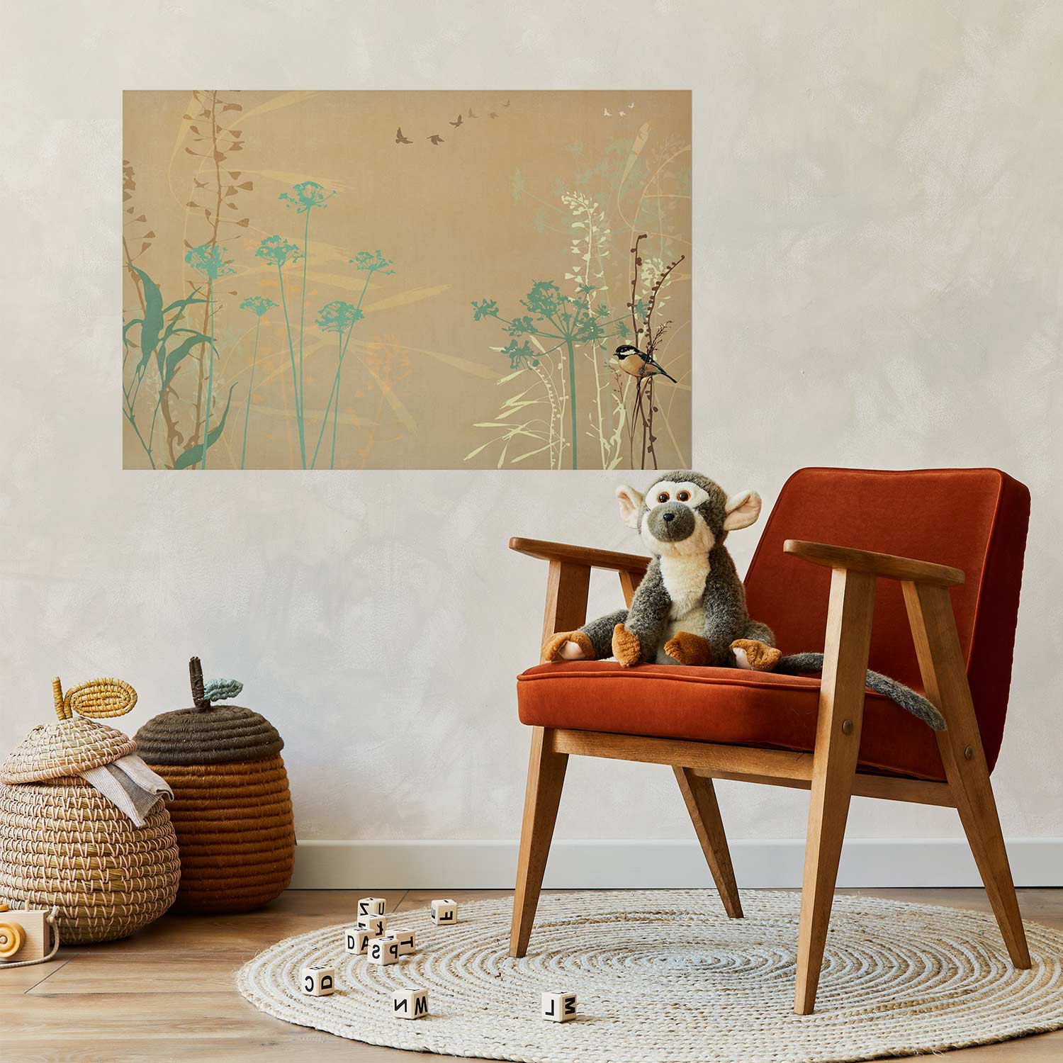 Bird on a Meadow Nature Poster