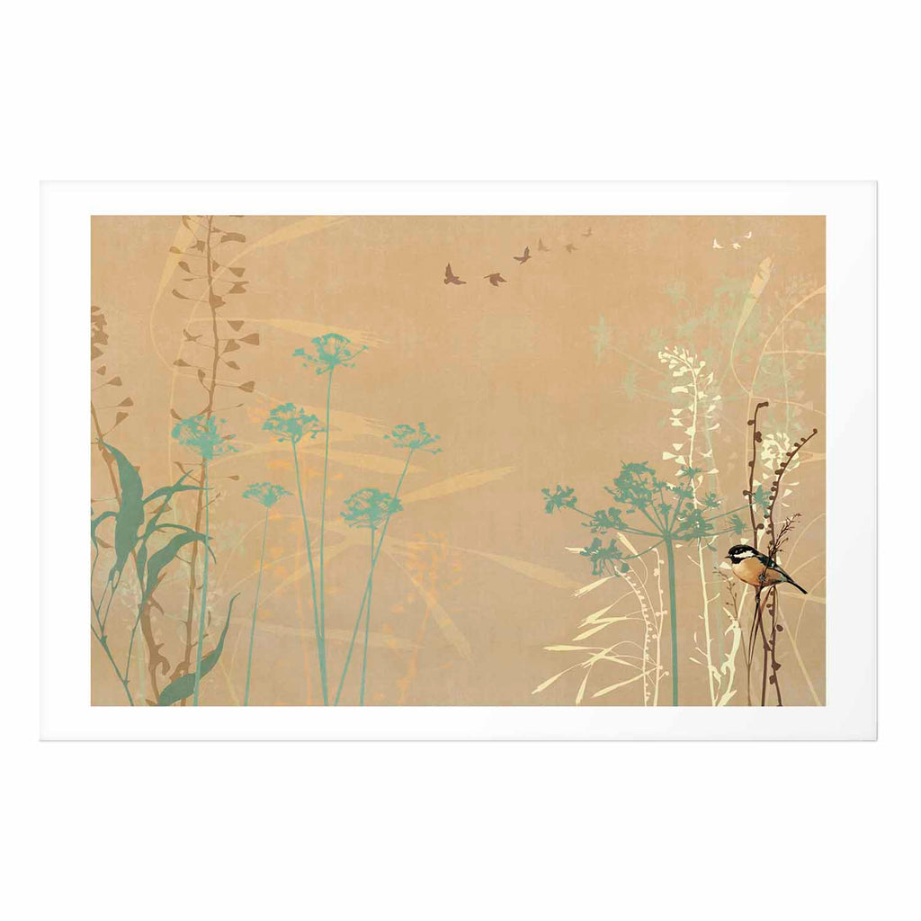 Bird on a Meadow Nature Poster