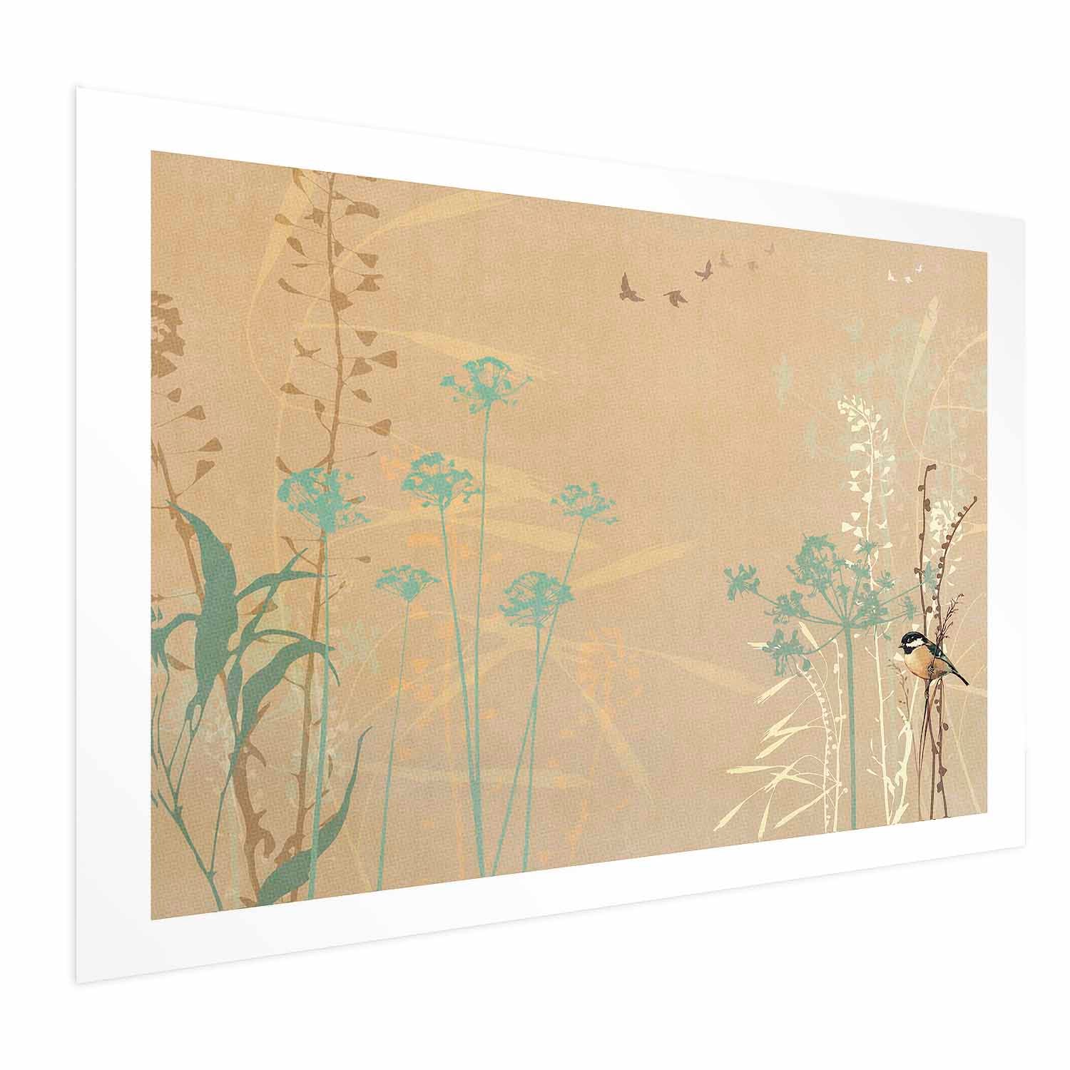 Bird on a Meadow Nature Poster