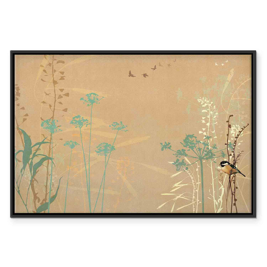 Tiny Bird in Golden Grass Canvas Print