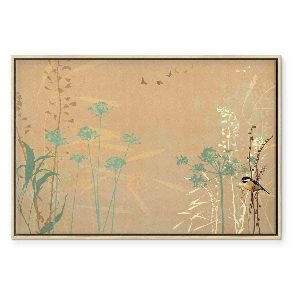 Tiny Bird in Golden Grass Canvas Print