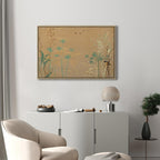 Canvas Print - Tiny Bird - Colorful Grasses in Golden Shades of Sunset