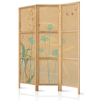 Japanese Room Divider - Tiny Bird & Sunset Grasses
