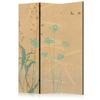 Room Divider - Tiny Bird - Colorful Grasses in Golden Shades of Sunset