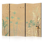 Room Divider for Children with Tiny Bird and Colorful Grasses