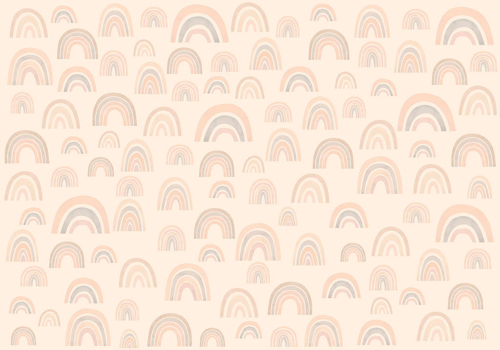 Pastellfarbenes Regenbogen-Wandbild für Kinder