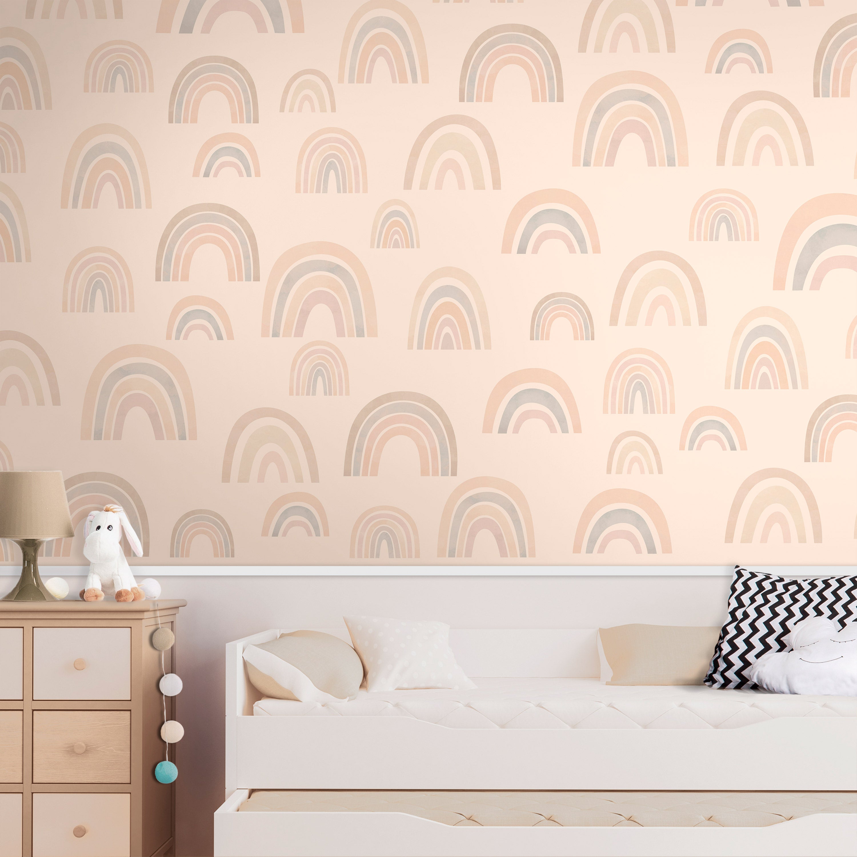 Pastel Rainbow Wall Mural for Children