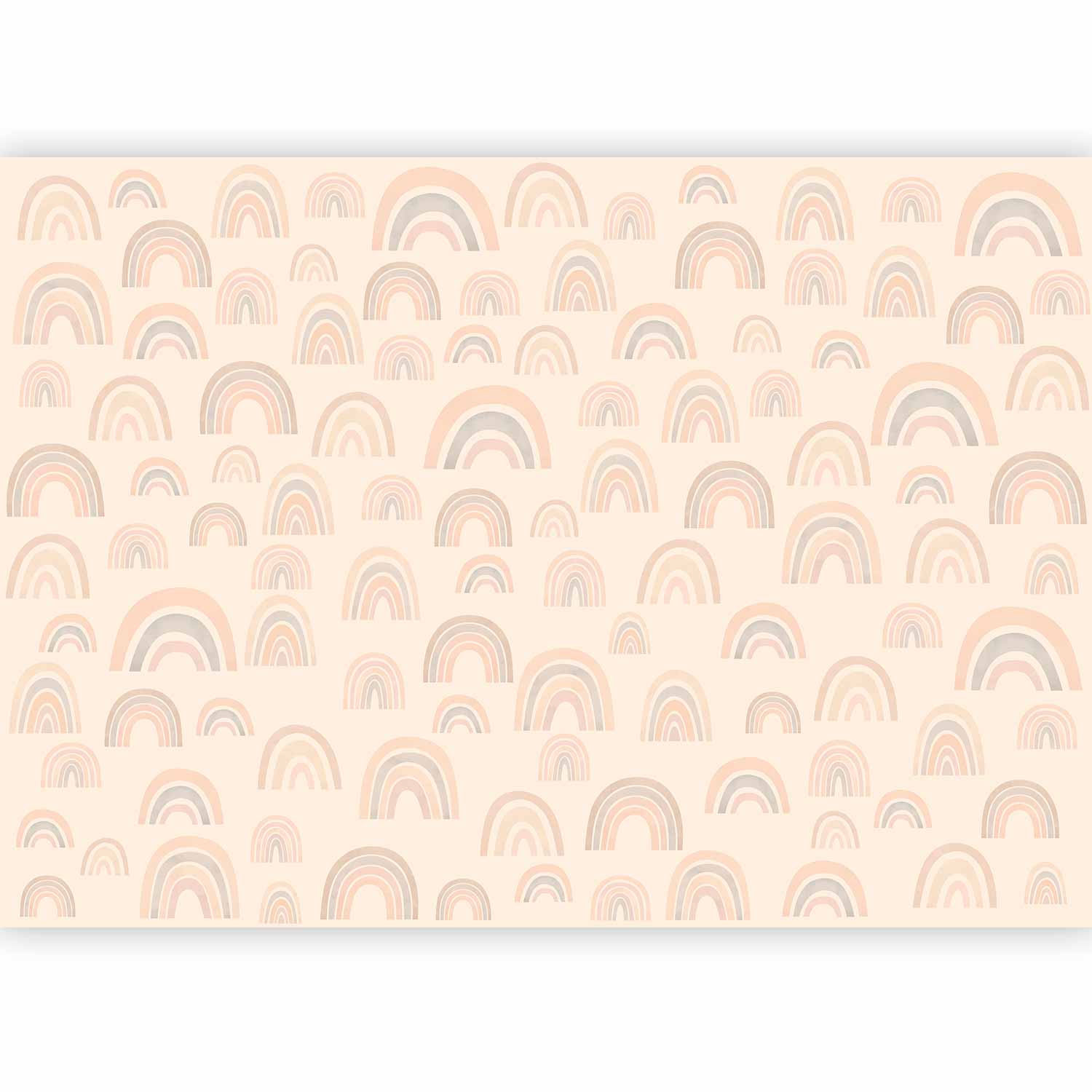 Pastellfarbenes Regenbogen-Wandbild für Kinder