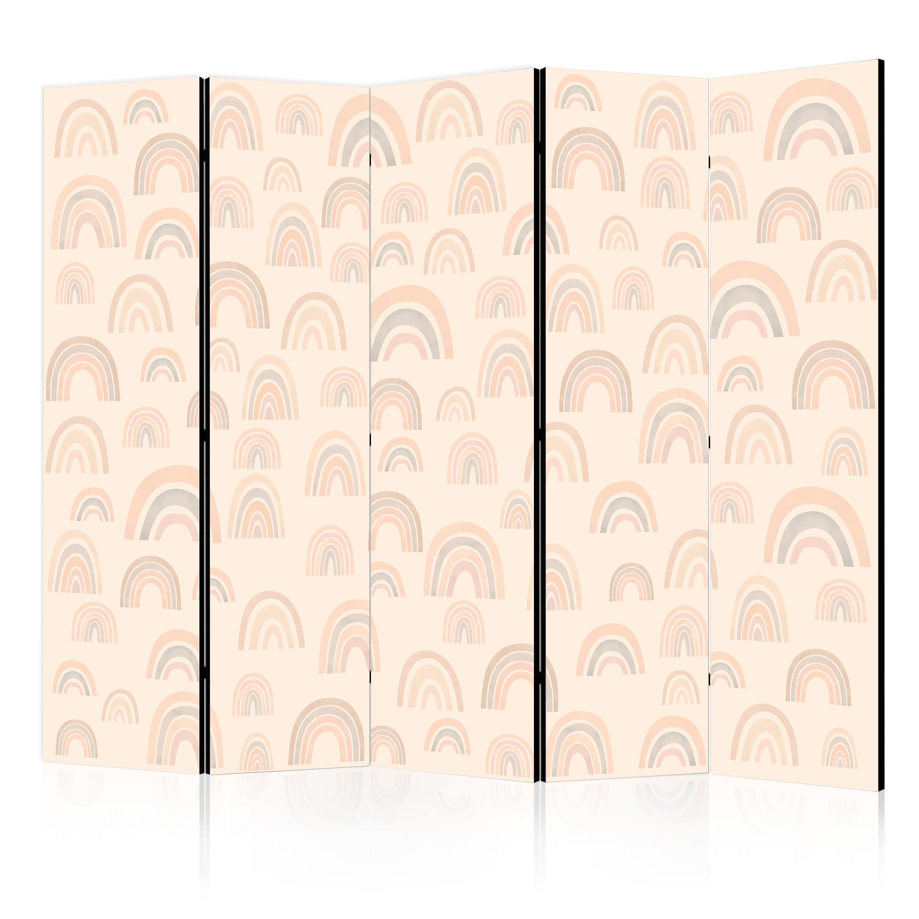 Room Divider with Muted Rainbow Pattern
