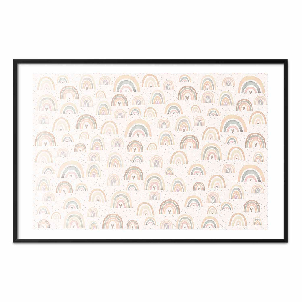 Rainbow Hearts Kids Poster