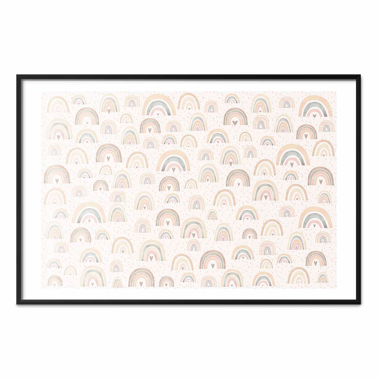 Rainbow Hearts Kids Poster