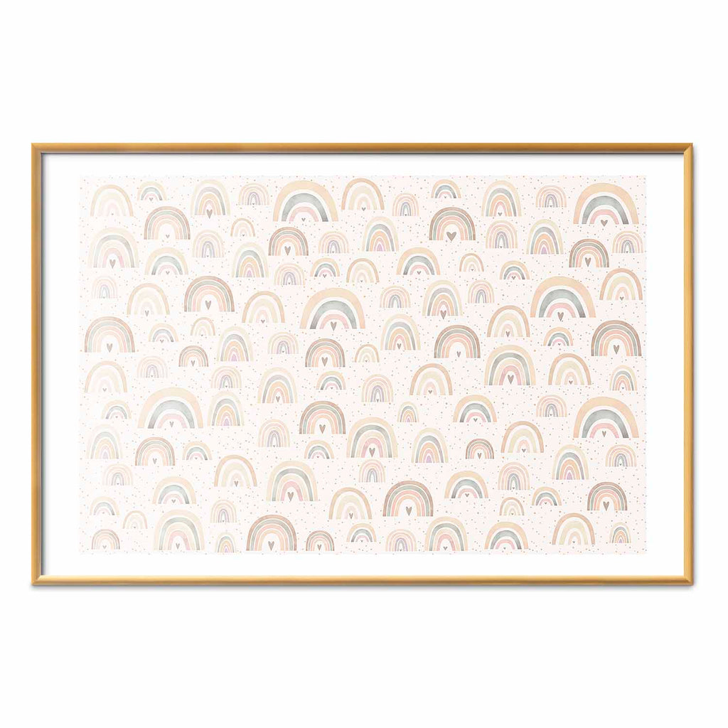 Rainbow Hearts Kids Poster