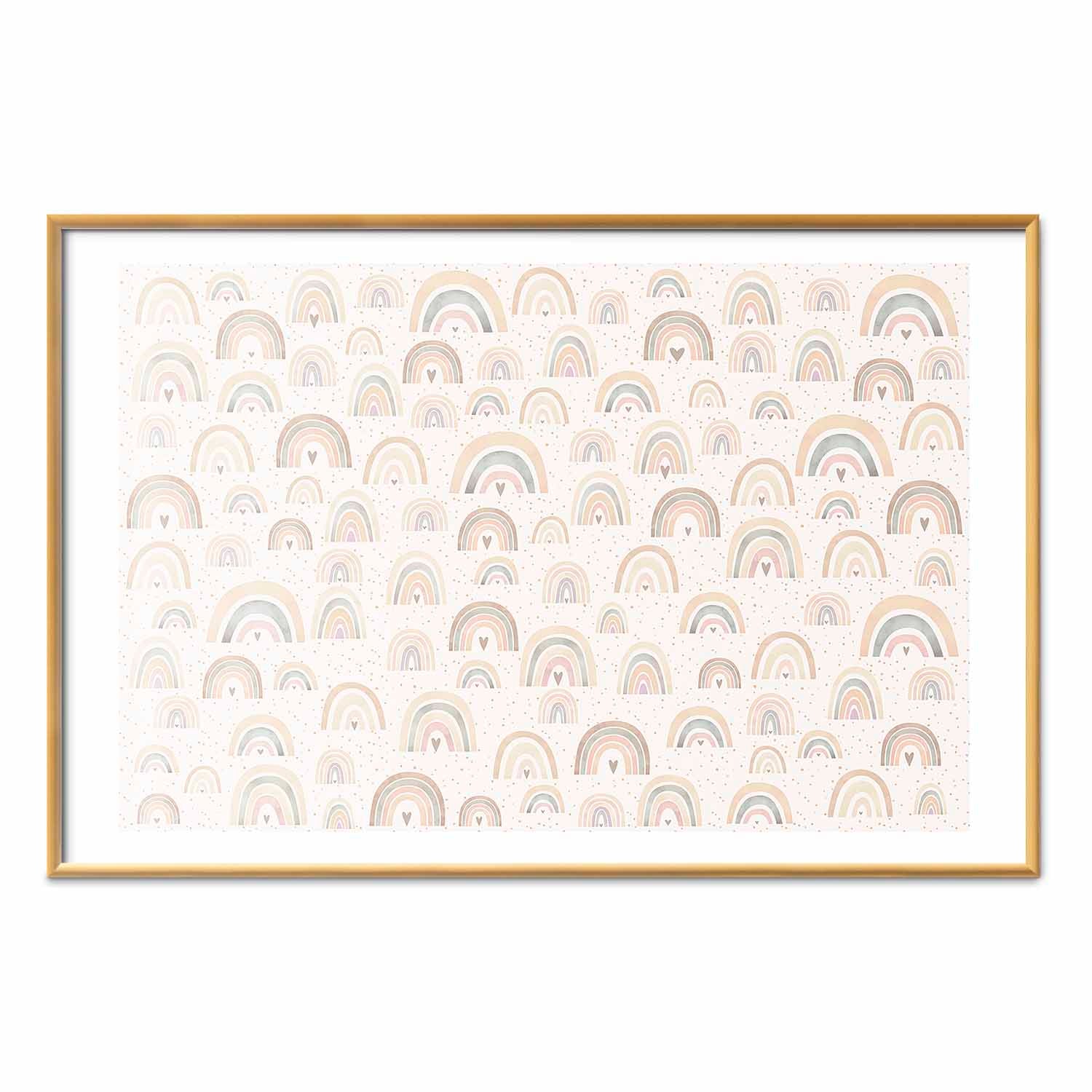 Rainbow Hearts Kids Poster