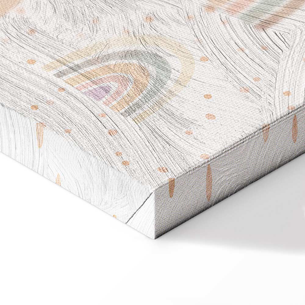 Pastel Rainbow Hearts Rainy Day Canvas Print