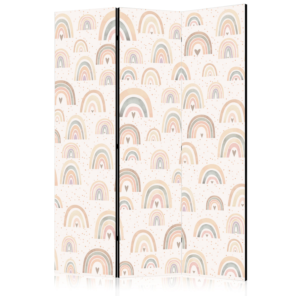 Room Divider Spring Pastel Rainbows with Hearts