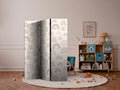 Pastel Rainbow Hearts 3-Panel Room Divider