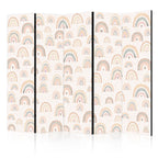 Room Divider 5-Panel Pastel Rainbows Hearts