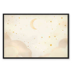 Moon and Stars Light Background Canvas Print