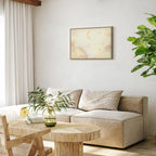 Canvas Print - Bright Night - Moon Accompanied by Many Stars on a Light Background