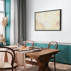 Canvas Print - Bright Night - Moon Accompanied by Many Stars on a Light Background